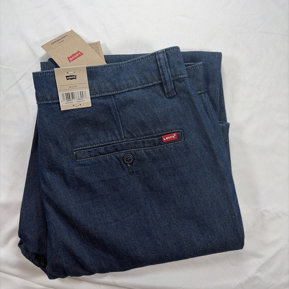 Levi's XX Chino Relaxed Straight Pants Men's 36x34 Blue Lightweight Stretch New